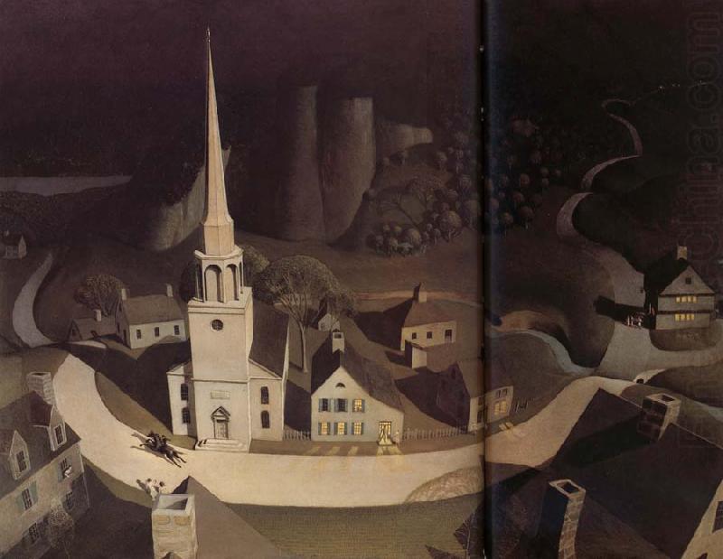 La chevauchee nocturne de paul Revere, Grant Wood